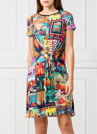 Яскрава сукня плаття desigual оригінал,  арт-принт  xl / xxl преміум