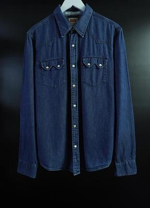 Чоловіча джинсова сорочка оригінал levi’s men’s denim western shirt modern fit | size l