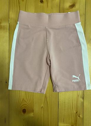 Жіночі велосипедки puma women's essentials logo short leggings  в ніжно-рожевому кольорі xs