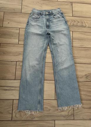 Джинси zara з необробленим низом