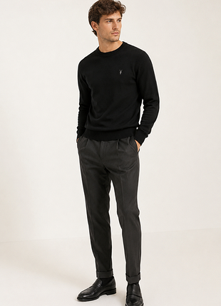 🖤 премиальный мужской джемпер allsaints ivar merino crew 100% merino wool m