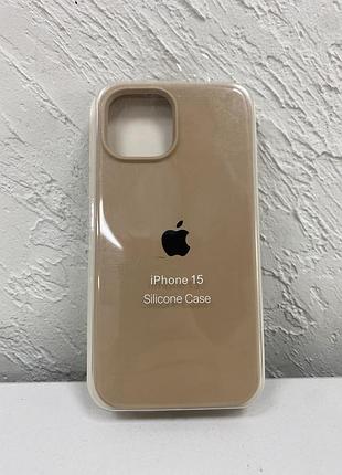 Чохол силіконовий для iphone 15 / 15 pro, бежевий, новий