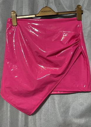 Лакова міні спідниця shein