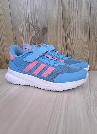 Детские кроссовки adidas, голубые кеды на резинках и липучках, лето, р. 35