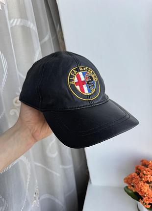 Вінтажна шкіряна кепка бейсболка alfa romeo шкіряна бейсболка чоловіча кепка вінтаж alfa romeo honda mercedes