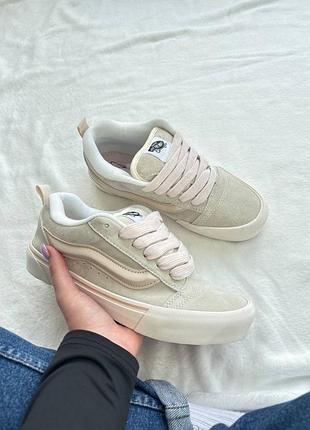 Жіночі кросівки кеди vans knu skool beige
