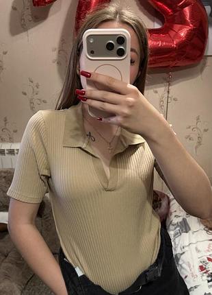 Боді polo в рубчик