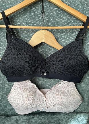 Комплект бавовняних бюстгальтерів hunkemoller для годування з мереживом