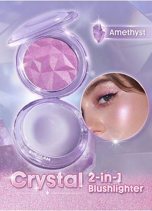 Румяна-хайлайтер sheglam crystal intetions high vibration blushlighter - amethyst (6202)