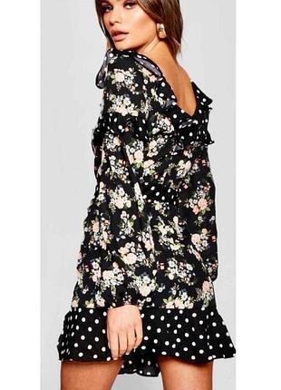 🥰 нова! сукня в квітковий принт в горох boohoo 16