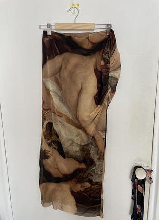 Zara art collection міді-спідниця venus and love lambert sustris | l