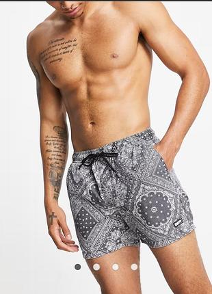 Летние шорты пляжные для плавания принт swim shorts in bandana print размер l
