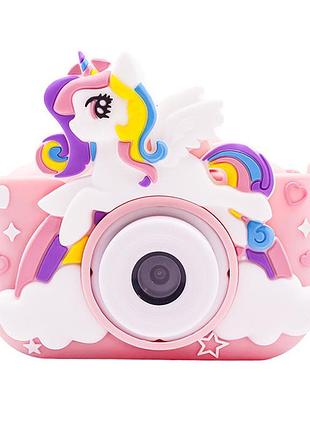 Фотоапарат для дітей x2a unicorn із записом відео, музикою та іграми, рожевий
