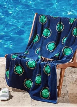 Красивое большое пляжное полотенце lacoste оригинал