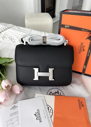 Hermes constance black silver