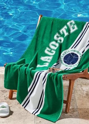 Красивое большое пляжное полотенце lacoste оригинал