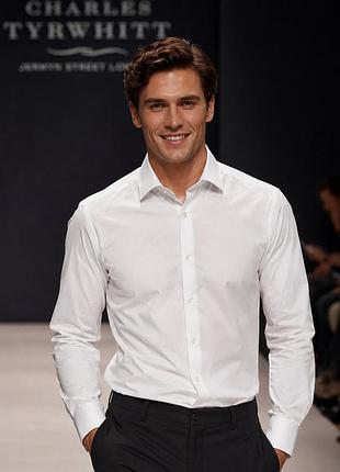 Сорочка чоловіча charles tyrwhitt біла l (100% єгипетська бавовна)