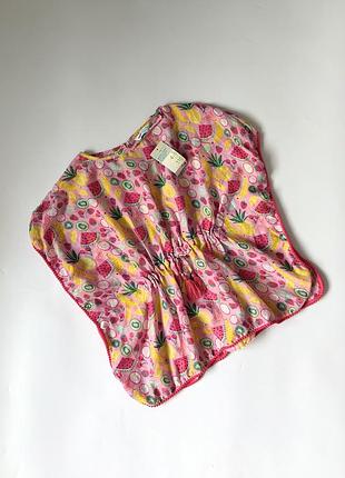 Яскрава пляжна туніка-пончо primark для дівчинки 🍉🍍