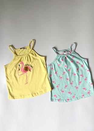 Набір літніх майок primark з фламінго для дівчинки (2 шт.) 🦩✨