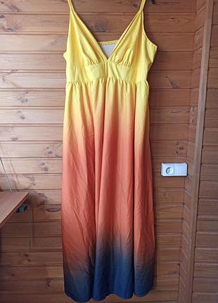Классное длинное платье омбре р.4xl