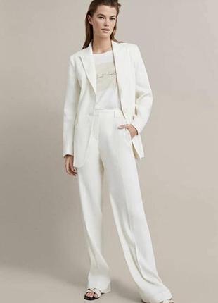 Лляні широкі брюки штани льон massimo dutti широкие прямые льняные брюки лён