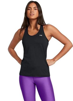 Жіноча чорна майка ua hg armour racer tank under armour 1328962 чорна розмір m