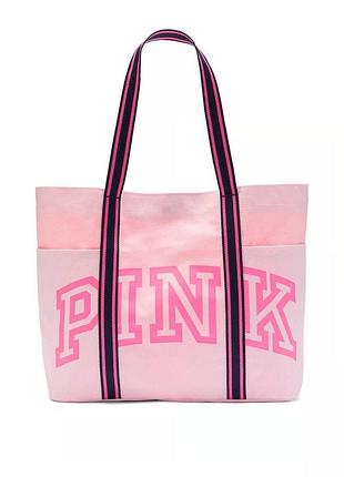 Женская сумка-шоппер victoria’s secret, pink canvas tote, оригинал.