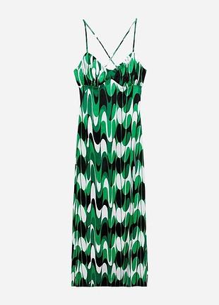 Довга сукня від zara , довге шовкове плаття zara , m