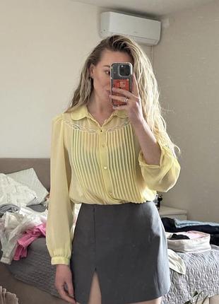 Вінтажна блуза parigi | butter yellow | romantic/vintage | s-m