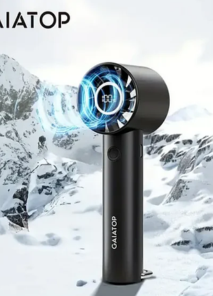 Компактный мини-вентилятор gaiatop, заряжаемый через usb, с led-экраном и фонарем, 3 скорости, маленький портативный, персональный, ручной,.