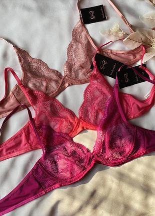 Бюсти мереживні рожеві hunkemoller isabella