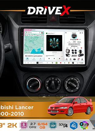 Штатна магнітола для mitsubishi lancer ix 2000-2010 drivex s7 2k qled 9" android 8-ядерний 2.7ггц 6x64гб sim-картка 3g/4g ak7808