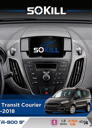 Штатна магнітола для ford transit courier 2014-2018 sokill delta-900 9" android 4-ядерний 2+64гб 4x45w бездротовий carplay та