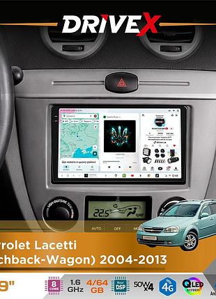 Штатна магнітола для chevrolet lacetti (hatchback-wagon) 2004-2013 drivex s4 qled 9" android 8-ядерний 1.6ггц 4x64гб sim-картка