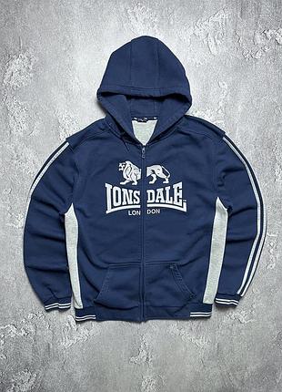 Vintage винтажное зим худи lonsdale лонсдейл big logo lampas на лампасах casual кэжуал size xl размер хл