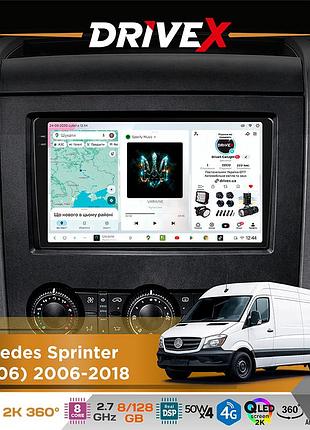 Штатная магнитола для mercedes sprinter (w906) 2006-2018 drivex s7+ 2k qled 9" android 8-ядерный 2.7ггц 8x128гб sim-карта 3g/4g