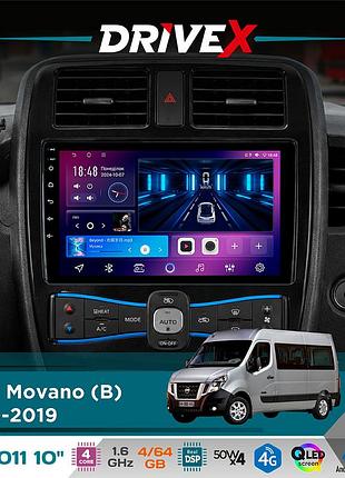Штатна магнітола для renault master 2010-2019 drivex se-1011 qled 10" android 4-ядерний 4+64гб dsp 4x50w(tda7851) бездротовий