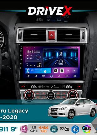 Штатная магнитола для subaru legacy 2014-2020 drivex se-911 4+64гб qled 9" android 4-ядерный 4x50w(tda7851) dsp беспроводной carplay