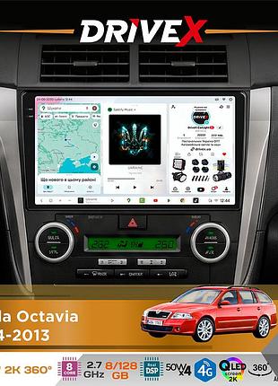 Штатна магнітола для skoda octavia 2004-2013 drivex s7+ 2k qled 10" android 8-ядерний 2.7ггц 8x128гб sim-картка 3g/4g ak7808 ab