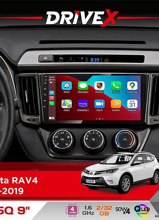 Штатна магнітола для toyota rav4 2013-2019 drivex un5 qled 9" android 4-ядерний 2+32гб 4x45w бездротовий carplay та androidauto