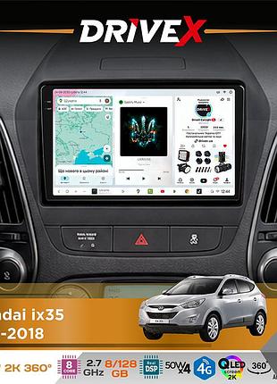 Штатна магнітола для hyundai ix35 2010-2018 drivex s7+ 2k qled 10" android 8-ядерний 2.7ггц 8x128гб sim-картка 3g/4g ak7808 ab