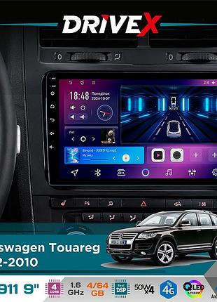 Штатна магнітола для volkswagen touareg 2002-2010 drivex se-911 4+64гб qled 9" android 4-ядерний 4x50w(tda7851) dsp бездротовий