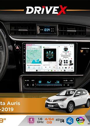 Штатна магнітола для toyota auris 2017-2019 drivex s3 qled 9" android 8-ядерний 1.6ггц 4x64гб sim-картка 3g/4g 7388 4x45w asp