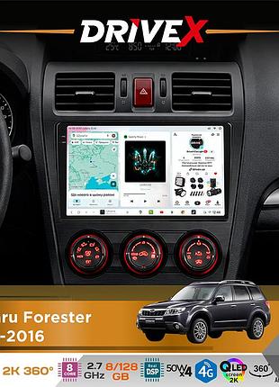 Штатна магнітола для subaru forester 2012-2016 drivex s7+ 2k qled 9" android 8-ядерний 2.7ггц 8x128гб sim-картка 3g/4g ak7808 ab