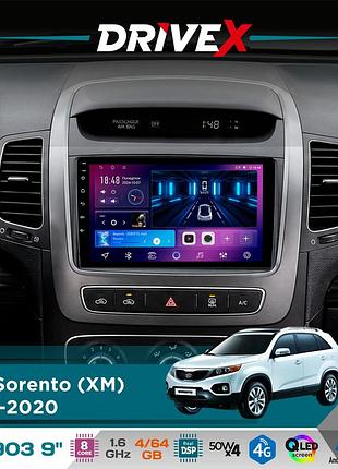 Штатная магнитола для kia sorento (xm) 2012-2020 drivex se-903 qled 9" android 8-ядерный 4+64гб sim-карта 3g/4g dsp 4x50w(tda7851)