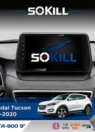 Штатна магнітола для hyundai tucson 2018-2020 sokill delta-900 9" android 4-ядерний 2+64гб 4x45w бездротовий carplay та