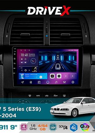 Штатная магнитола для bmw 5 series (e39) 1995-2004 drivex se-911 4+64гб qled 9" android 4-ядерный 4x50w(tda7851) dsp беспроводной
