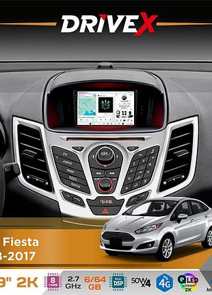 Штатна магнітола для ford fiesta 2008-2017 drivex s7 2k qled 9" android 8-ядерний 2.7ггц 6x64гб sim-картка 3g/4g ak7808 ab 4x50w