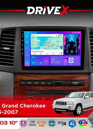 Штатна магнітола для jeep grand cherokee 2005-2007 drivex a-1003 qled 10" android 2+32гб 4-ядерний 4x50w(tda7851) бездротовий