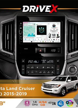 Штатна магнітола для toyota land cruiser (200) 2015-2019 drivex s3 qled 8" з фізичними кнопками android 8-ядерний 1.6ггц 4x64гб